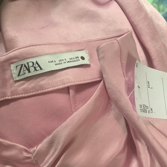 Zara satin silky pastel pink scrunched skirt - Picture 10 of 10